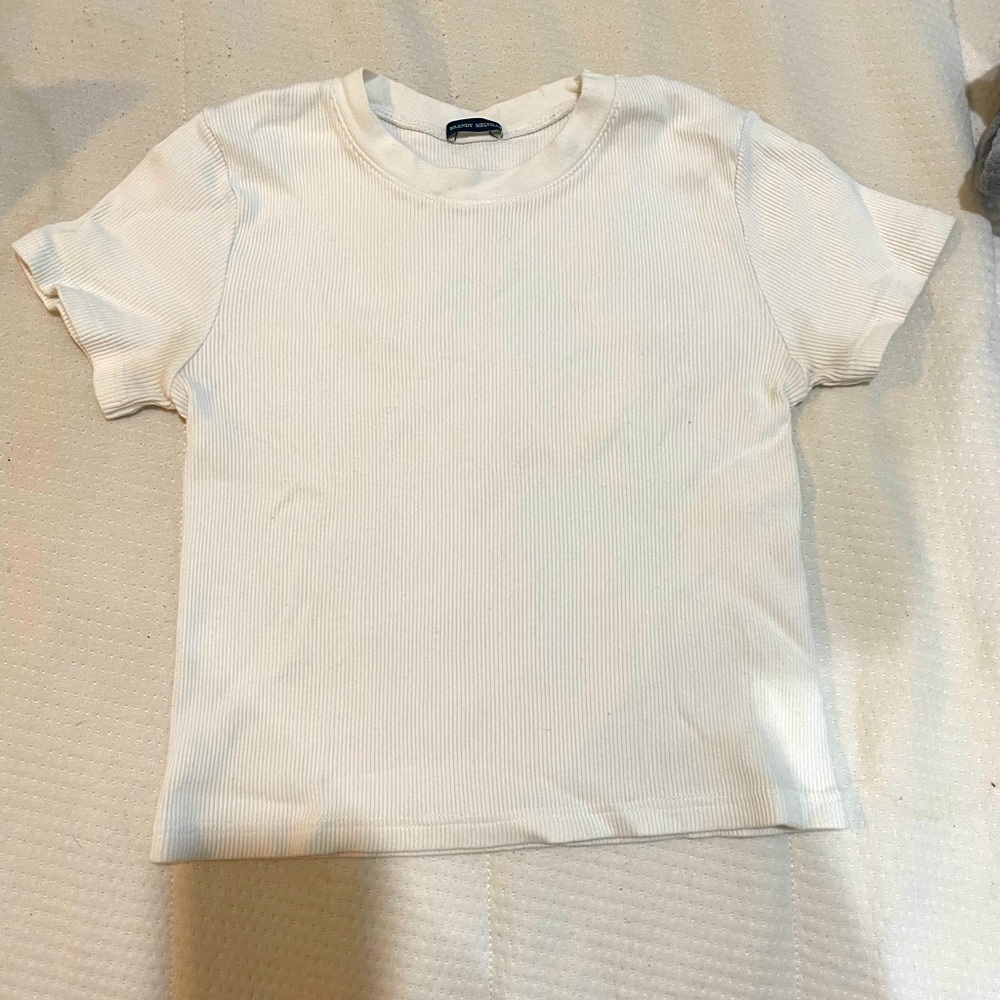 Brandy Melville plain white baby tee
